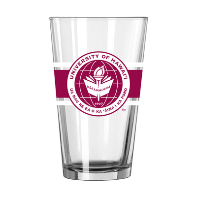 Hawaii Community Colleges 16oz Stripe Pint Glass - Logo Brands