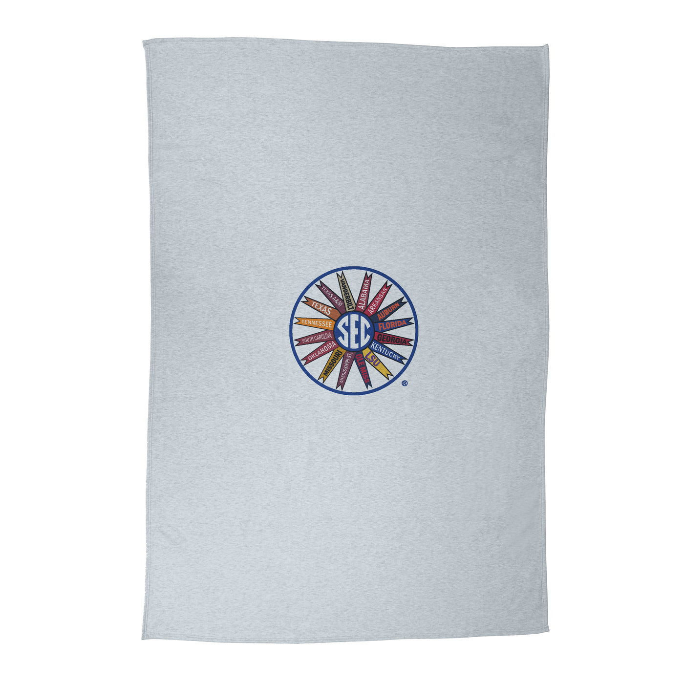 SEC Collective 16 Team Pinwheel Athletic Gray Sublimated Sweatshirt Blanket