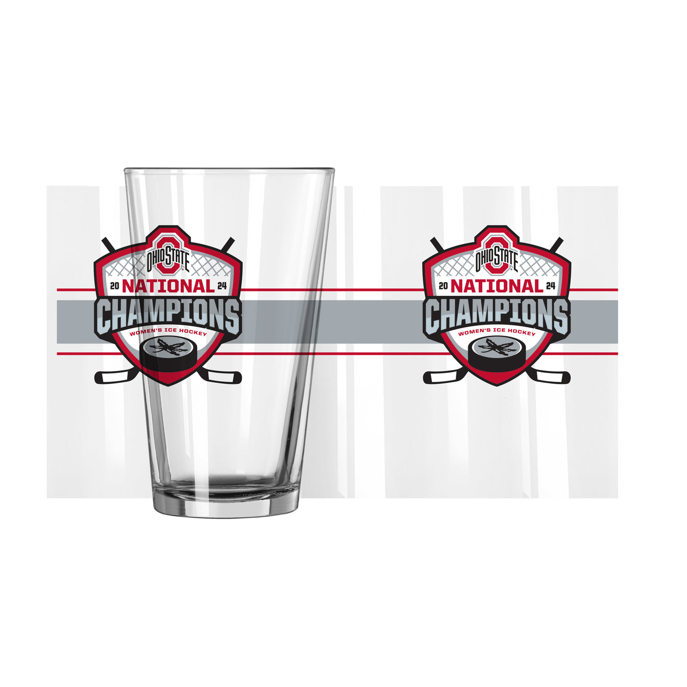 Ohio State 16oz 2024 Women's Hockey Champions Pint Glass