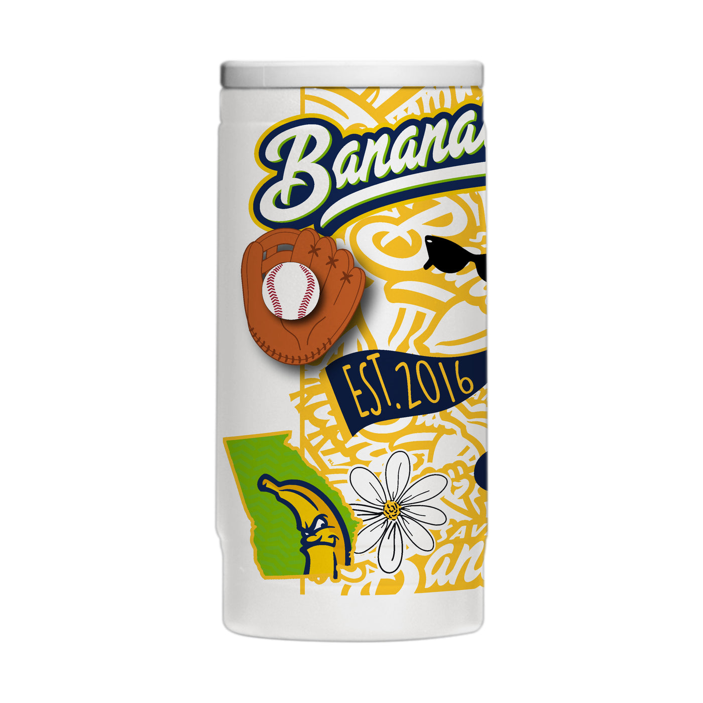 Savannah Bananas 12oz Native Powdercoat SlimCan Coolie