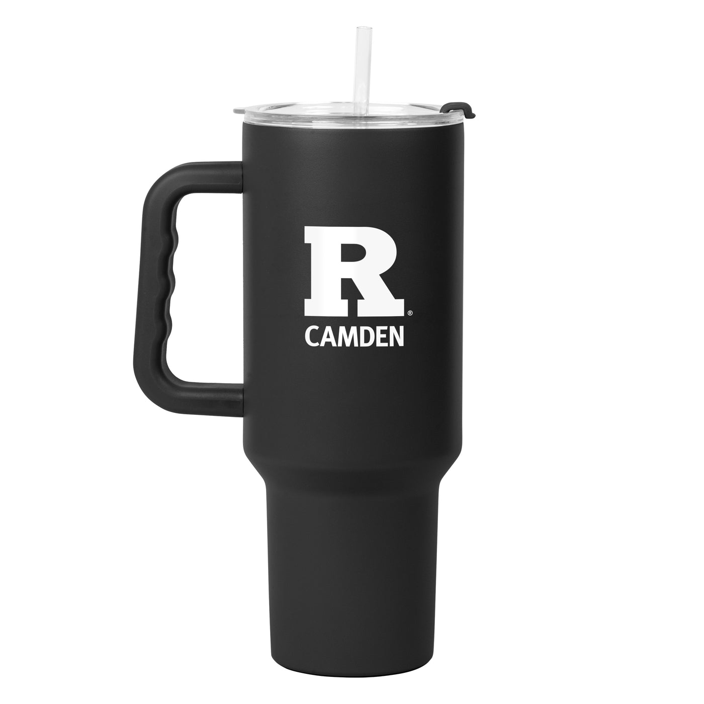 Rutgers-Camden 40oz Black Tonal Powder Coat Tumbler