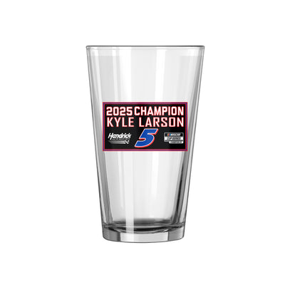 Kyle Larson 2025 Nascar Cup Champion 16oz Pint Glass