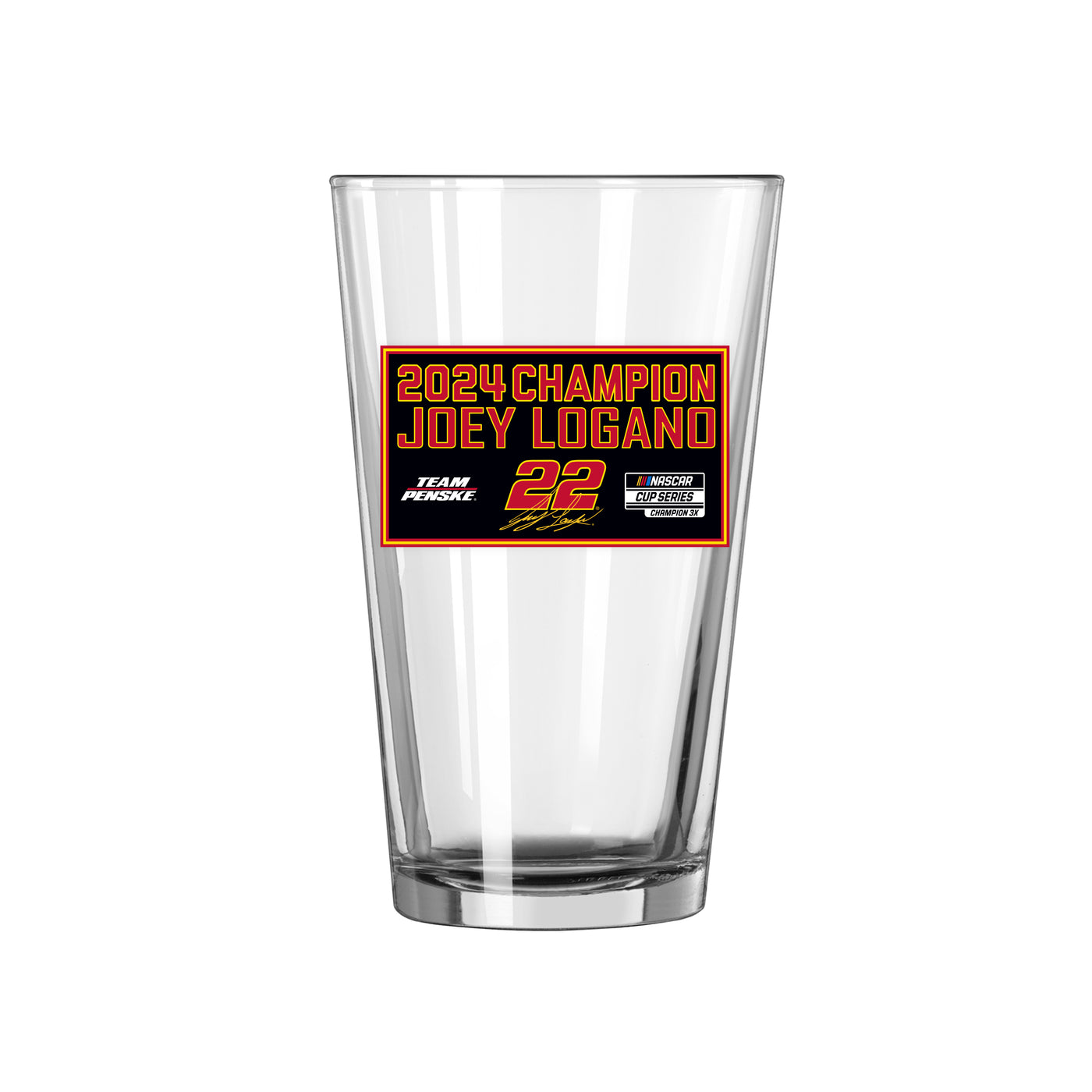 Joey Logano 2024 Nascar Cup Champions 16oz Pint Glass
