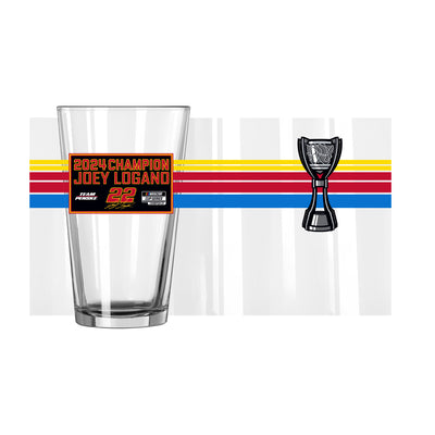 Joey Logano 2024 Nascar Cup Champions 16oz Wrap Pint Glass
