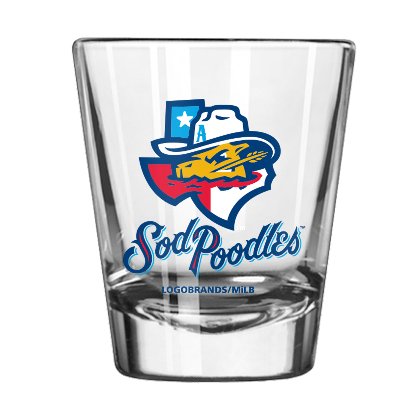 Amarillo Sod Poodle State Logo 2oz Shot Glass