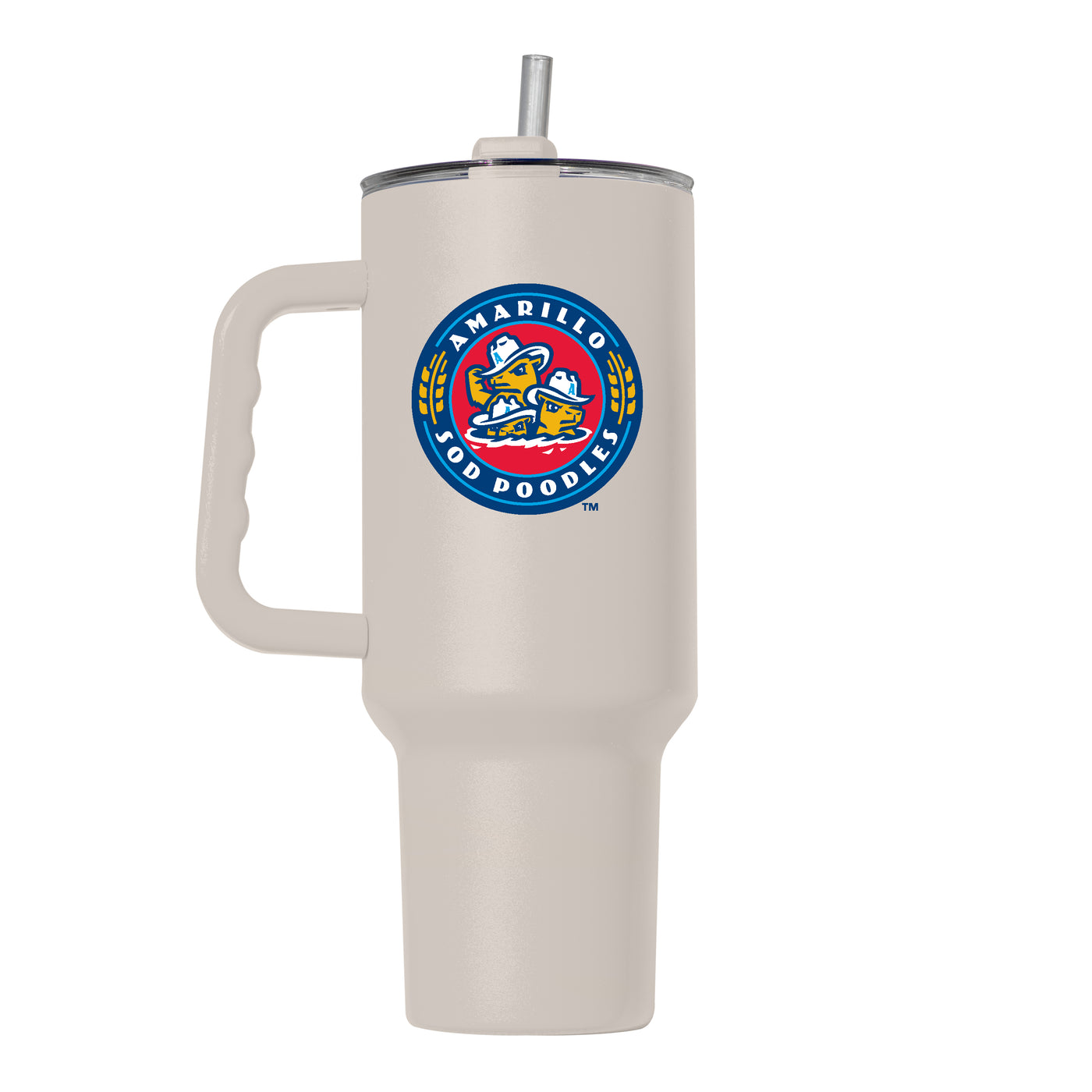 Amarillo Sod Poodles Sand 40oz Flipside Powder Coat Tumbler