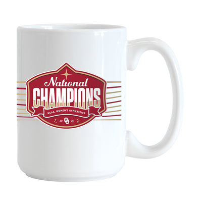 Oklahoma 2025 Womens Gymnastics Champions 15oz Sublimated Mug
