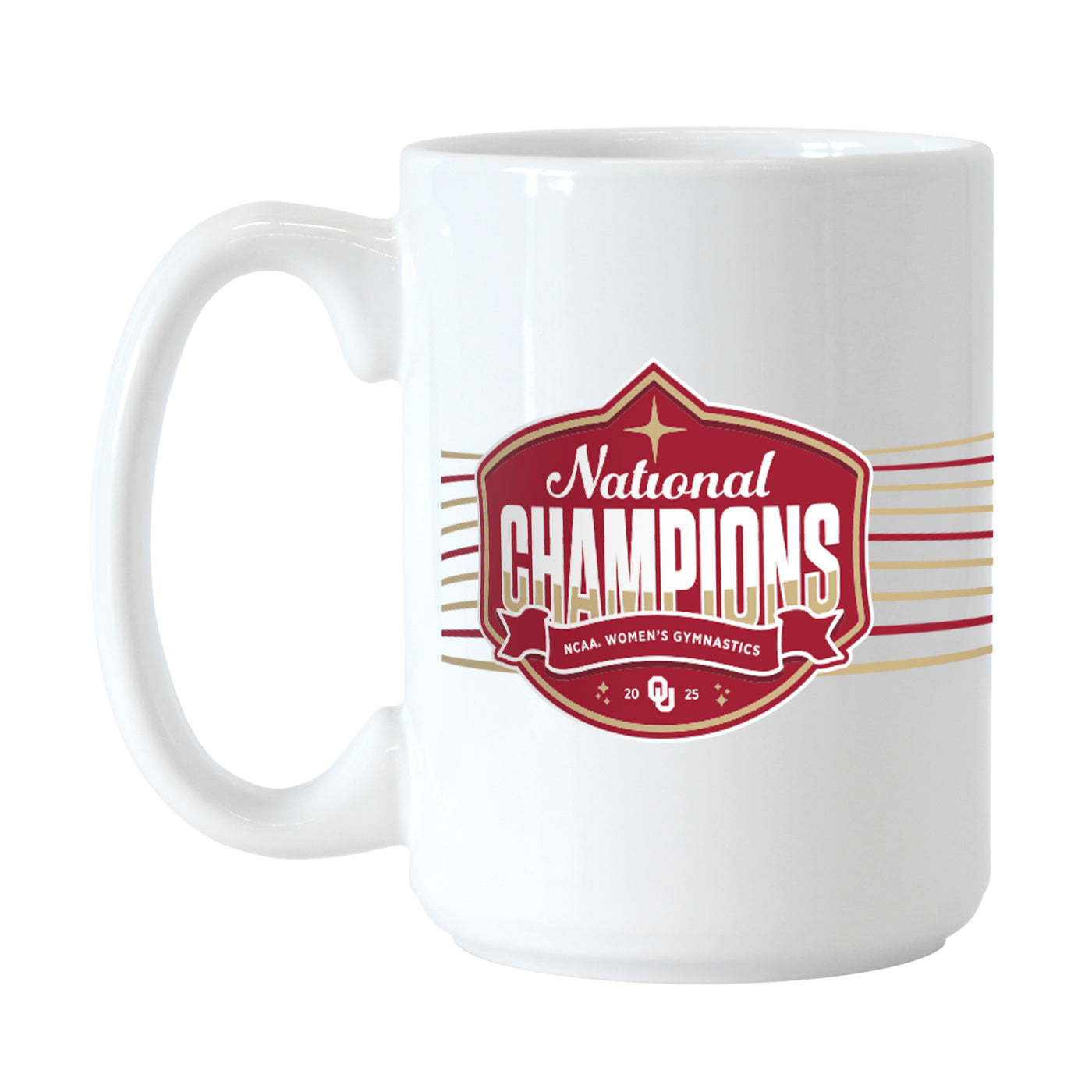 Oklahoma 2025 Womens Gymnastics Champions 15oz Sublimated Mug