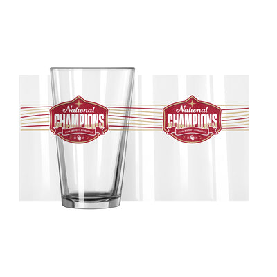 Oklahoma 2025 Womens Gymnastics Champions 16oz Pint Glass