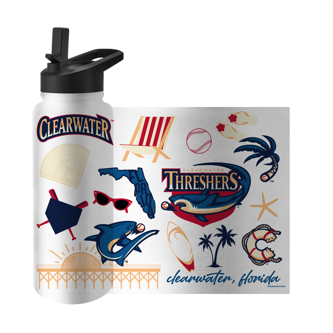 Clearwater Threshers 34oz Native Quencher Bottle