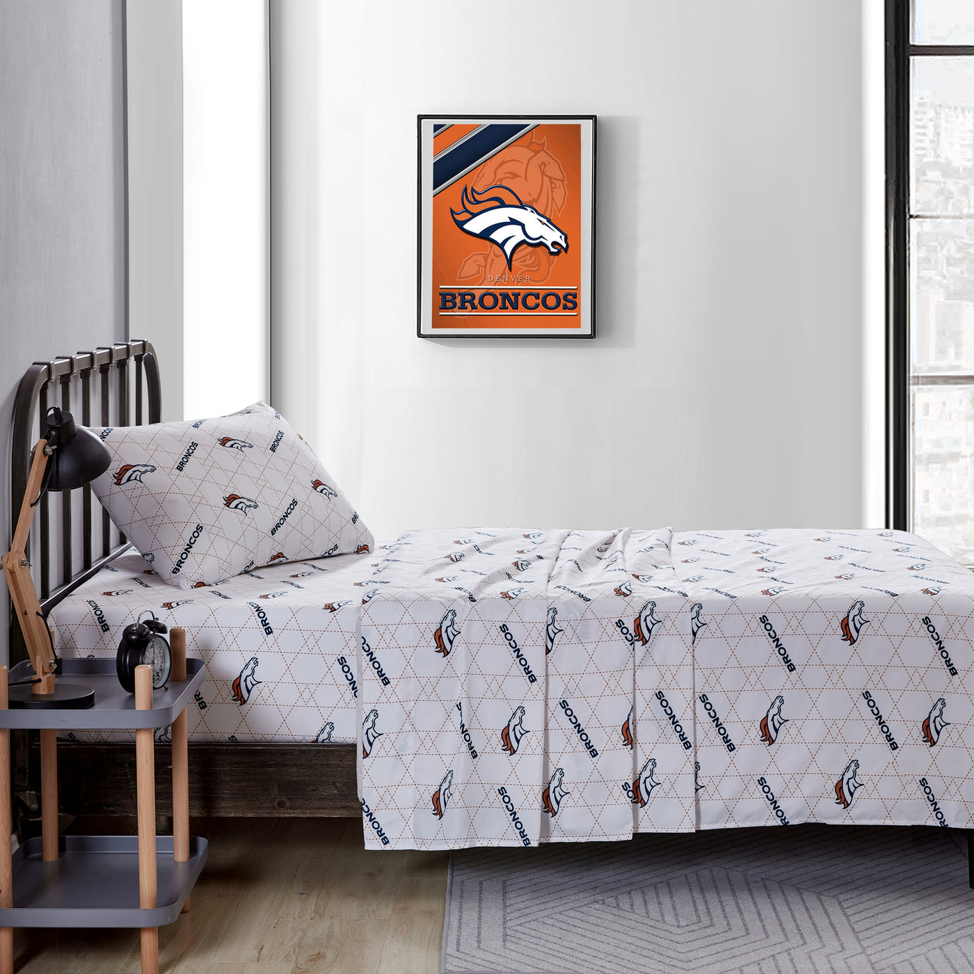 Denver Broncos Command Sheet Set Twin - Logo Brands