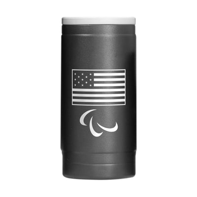 US Olympic Commitee 12oz Paralympic Logo Powdercoat SlimCan Coolie