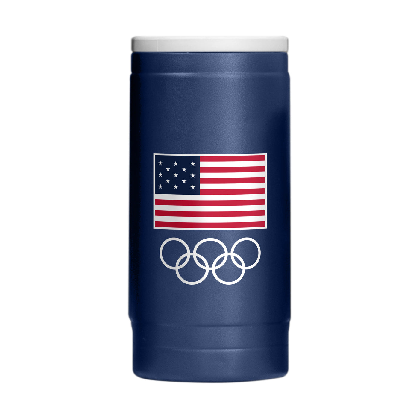 US Olympic Commitee 12oz Standard Logo Powdercoat SlimCan Coolie
