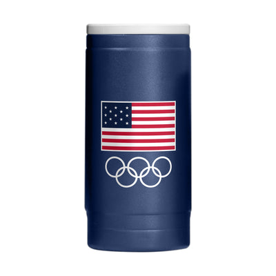 US Olympic Commitee 12oz Standard Logo Powdercoat SlimCan Coolie