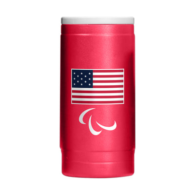 US Olympic Commitee 12oz Paralympic Logo Powdercoat SlimCan Coolie