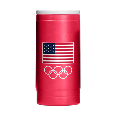US Olympic Commitee 12oz Standard Logo Powdercoat SlimCan Coolie