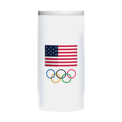 US Olympic Commitee 12oz Standard Logo Powdercoat SlimCan Coolie