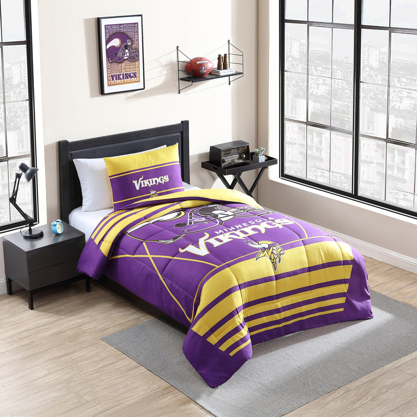 Minnesota Vikings Crosser Comforter Set Twin - Logo Brands