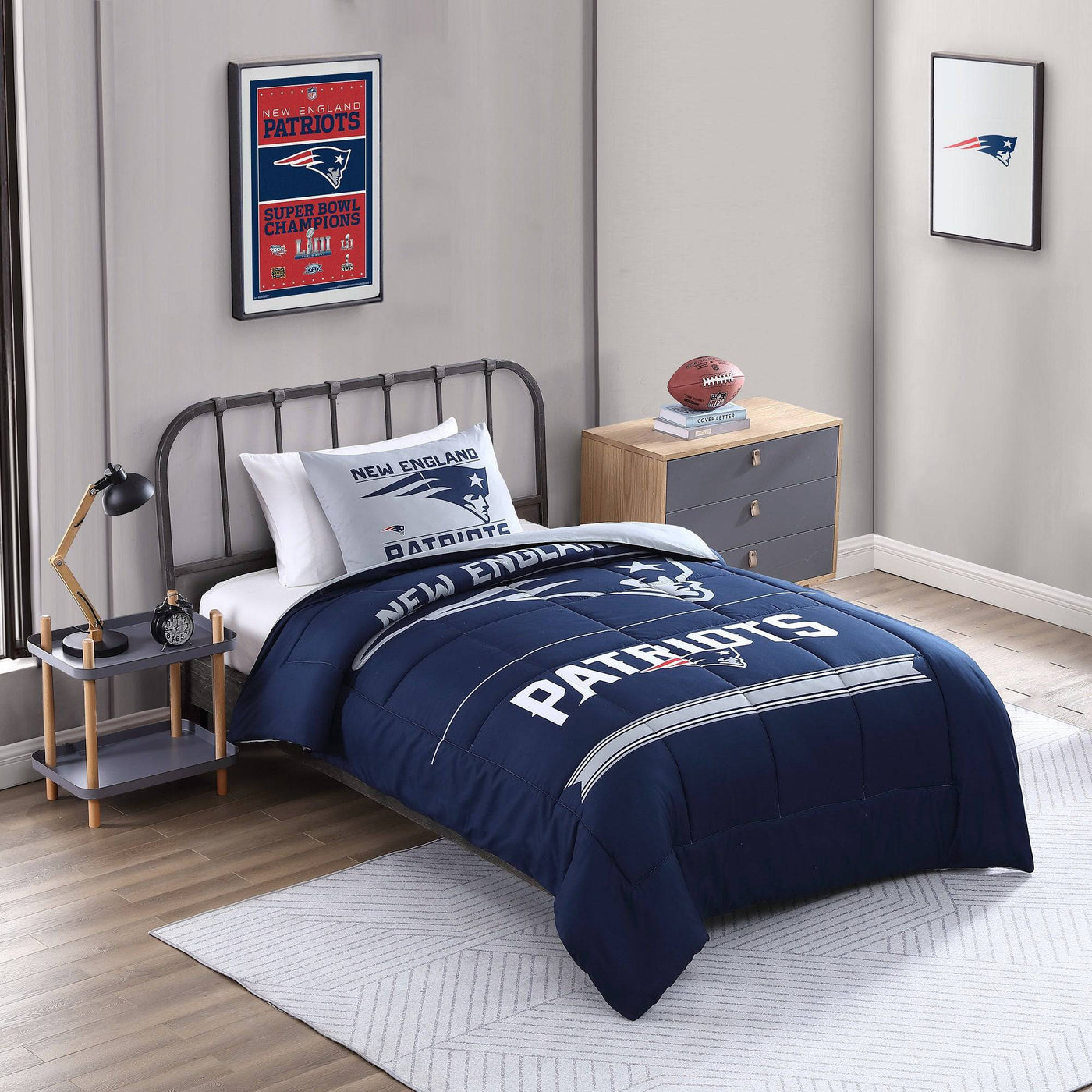 New England Patriots Command Comforter Set Twin - Logo Brands