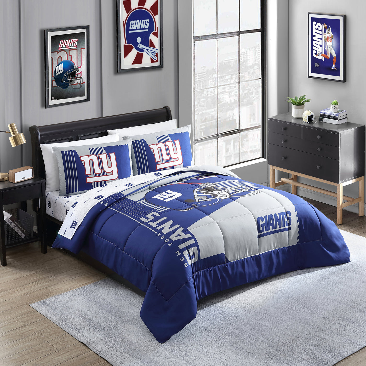New York Giants Status Bed In A Bag Queen