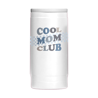 Mothers Day Blue Cool Moms Club White 12oz Powdercoat SlimCan Coolie