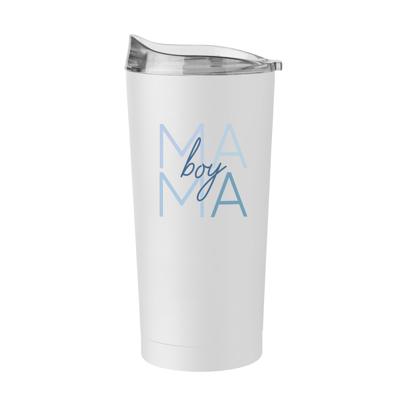 Mothers Day 20oz Boy Mama White Powder Coat Tumbler