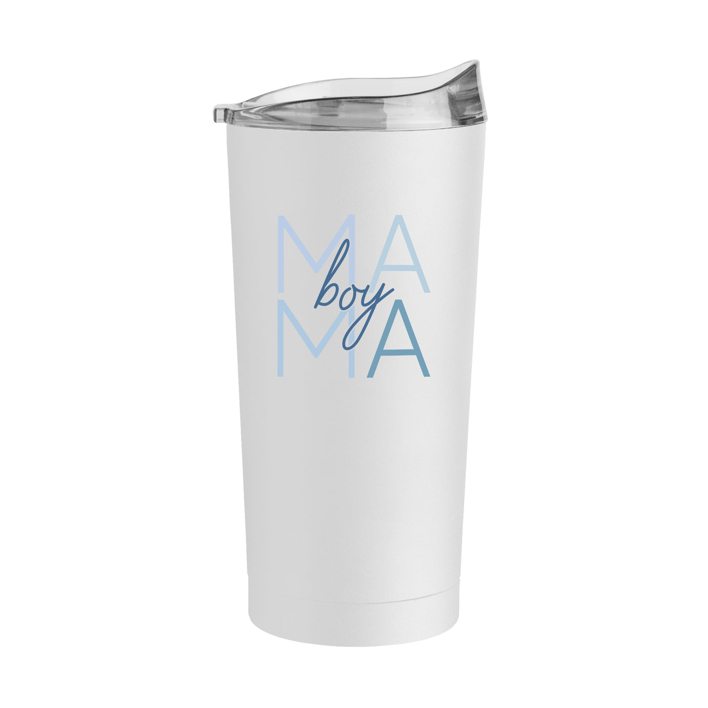 Mothers Day 20oz Boy Mama White Powder Coat Tumbler