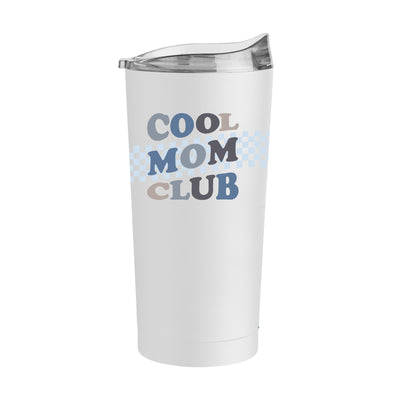 Mothers Day Blue Cool Moms Club White 20oz Powder Coat Tumbler