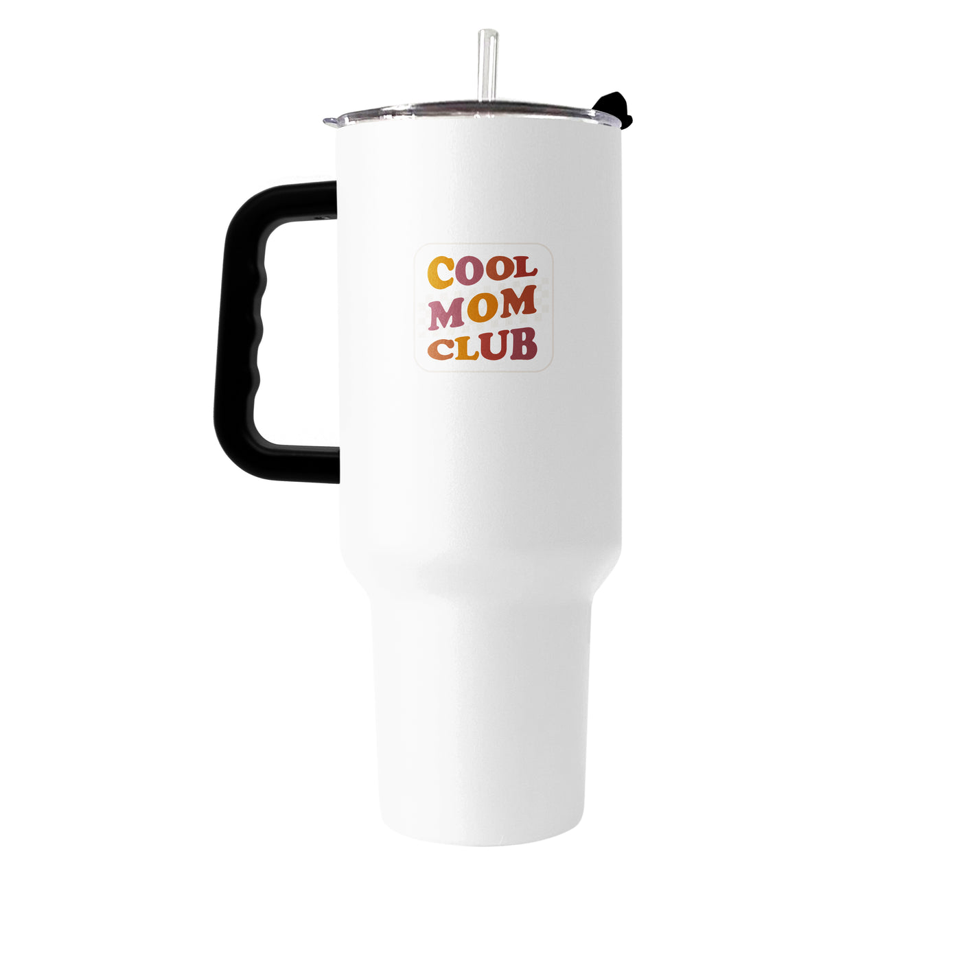Mothers Day 40oz Cool Mom Club White Powder Coat Tumbler