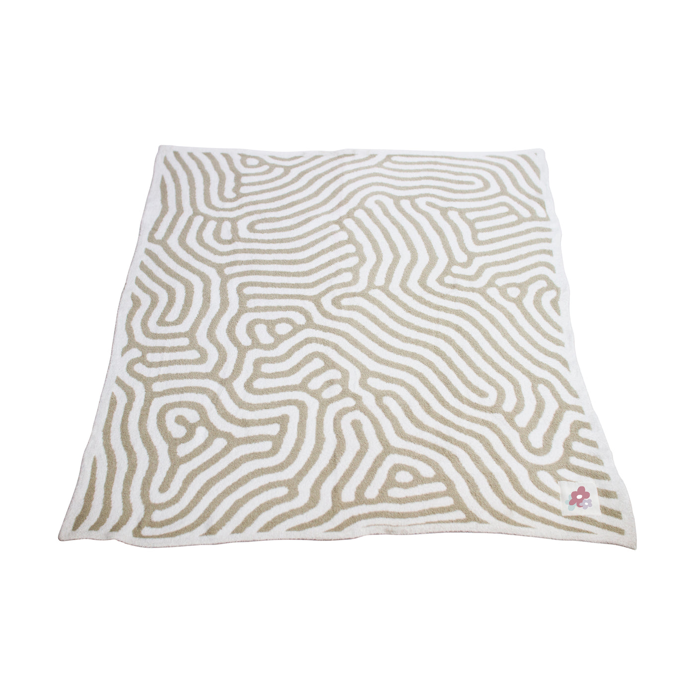 Spring Colorful Flower Trio Gray Luxe Dreams Throw