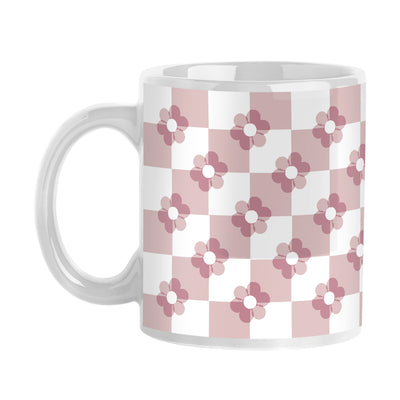 Spring 11oz Checkered Flower White Sublimated Mug