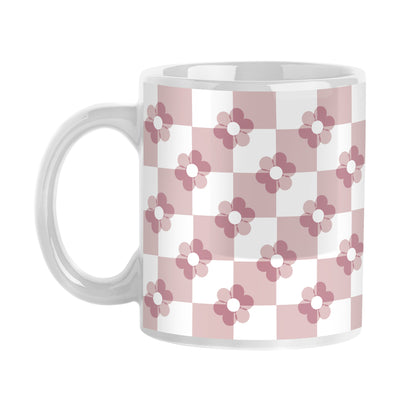 Spring 15oz Checkered Flower White Sublimated Mug