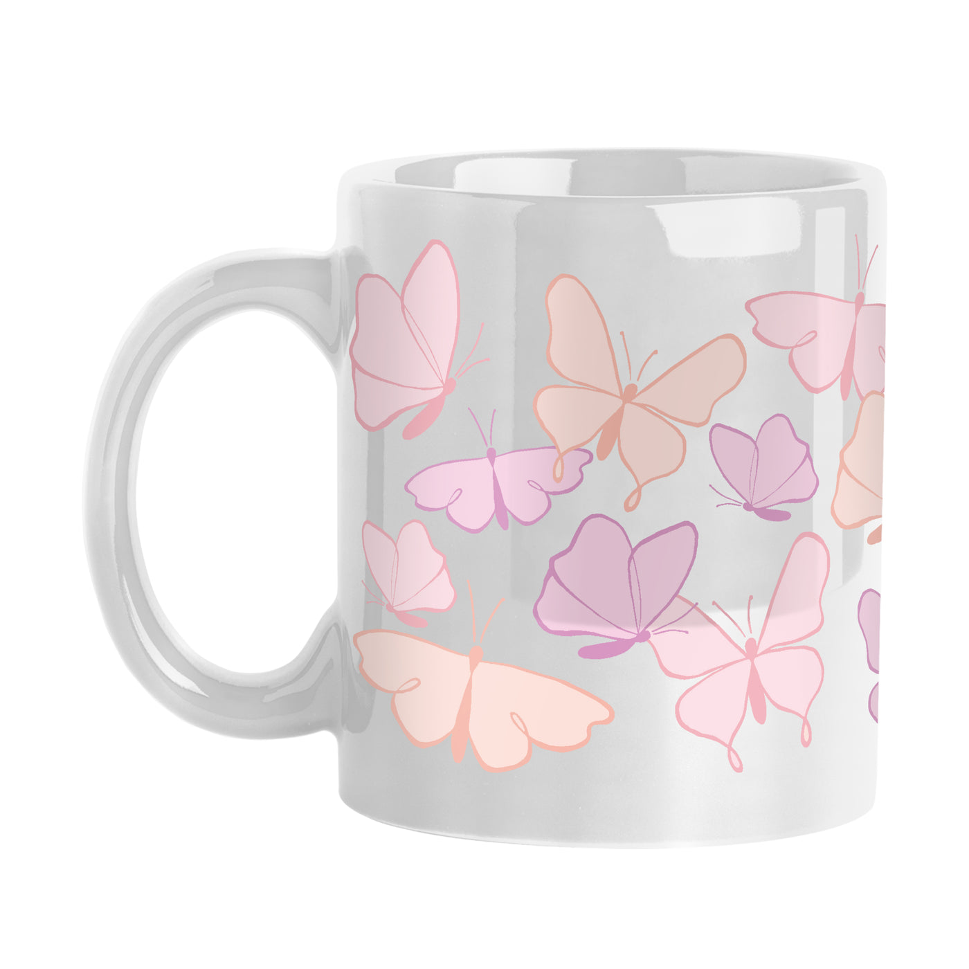 Spring 15oz Repeating Butterfly White Sublimated Mug