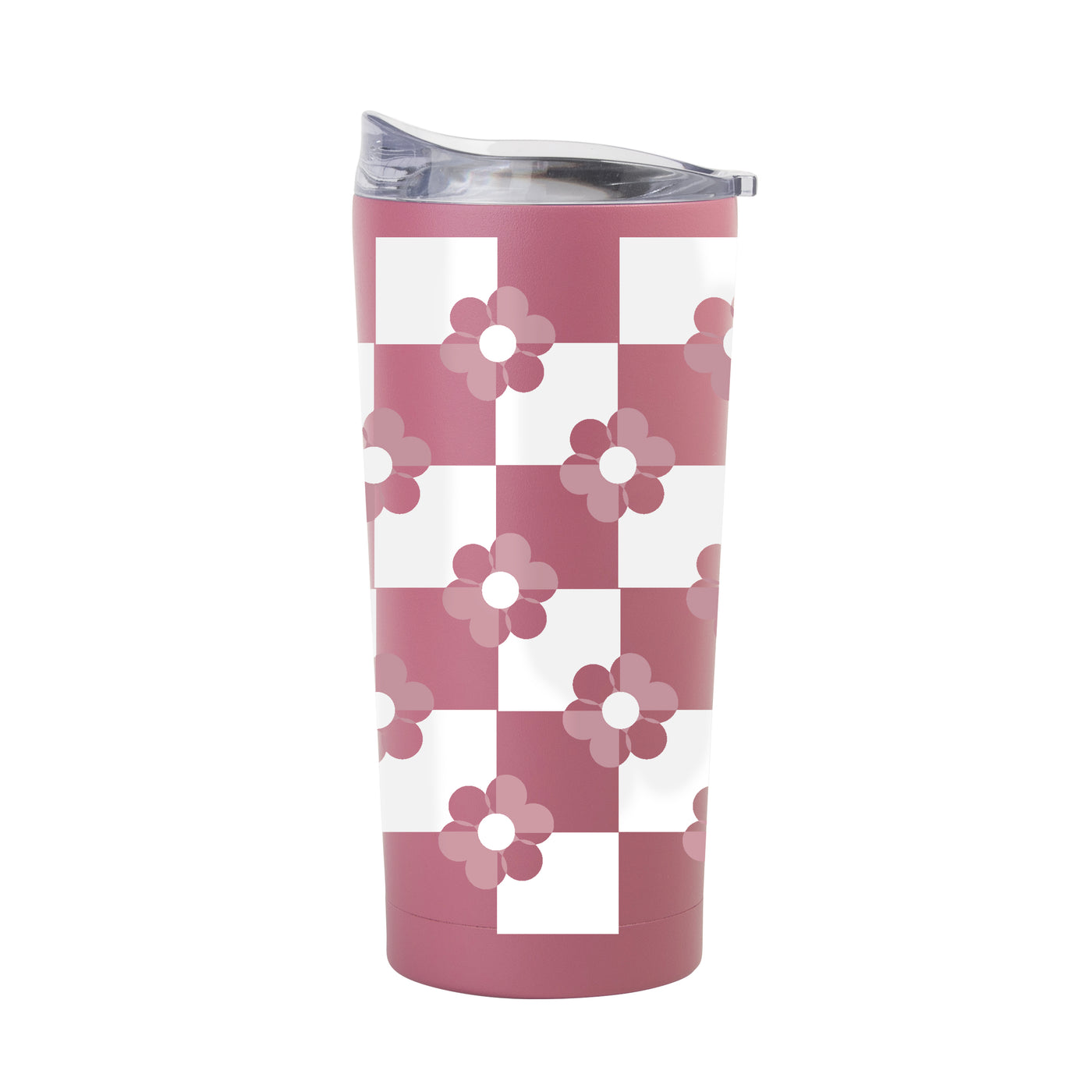 Spring 20oz Checkered Flower Berry Powder Coat Tumbler