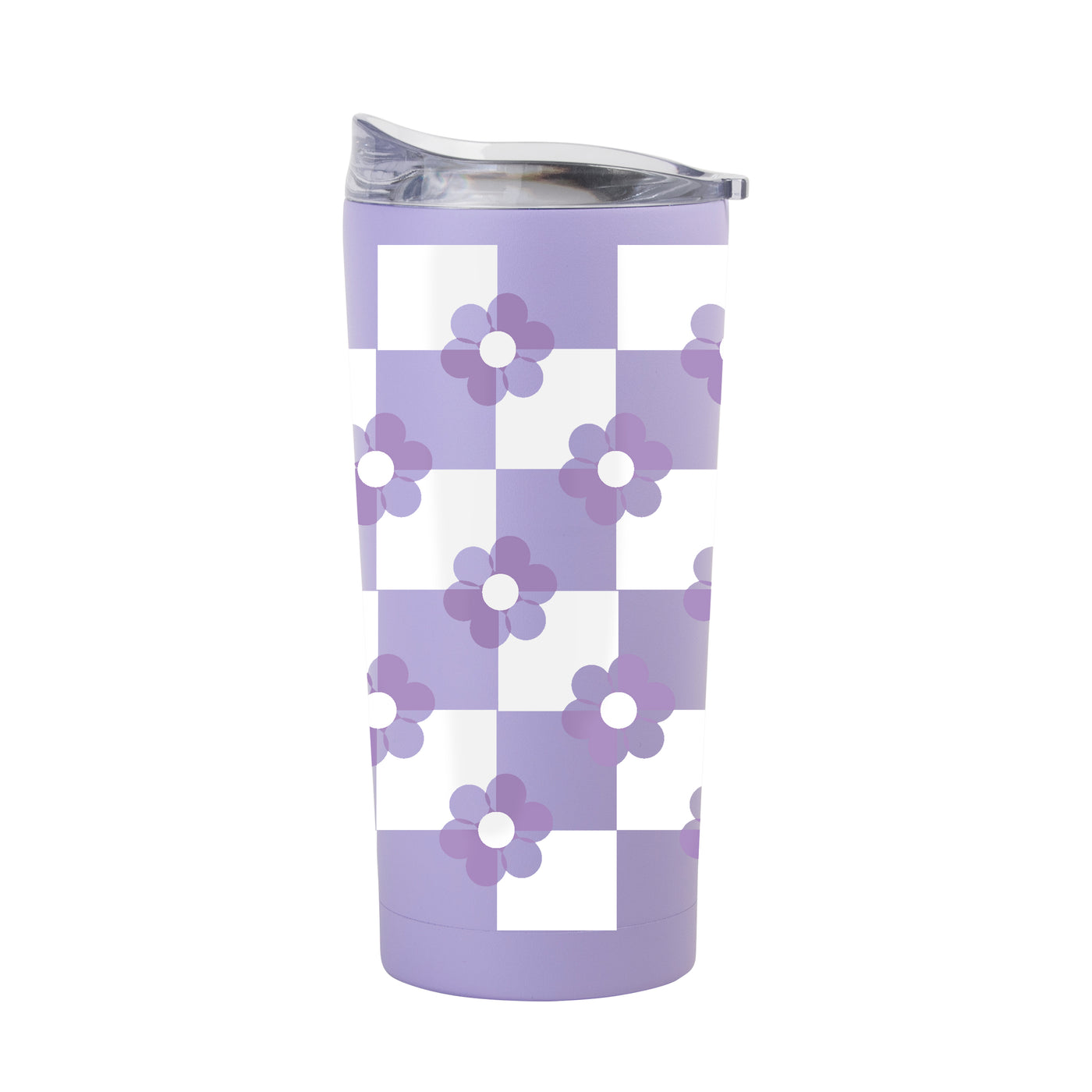Spring 20oz Checkered Flower Lavender Powder Coat Tumbler