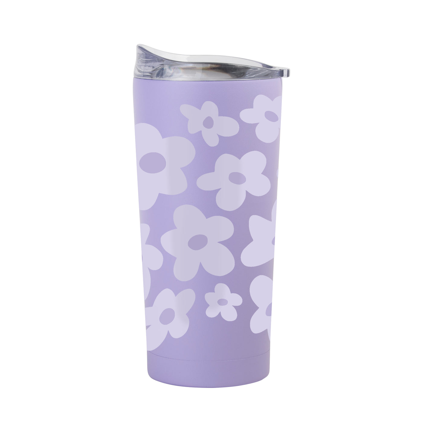 Spring 20oz Tonal Repeating Colorful Flowers Lavender Powder Coat Tumbler