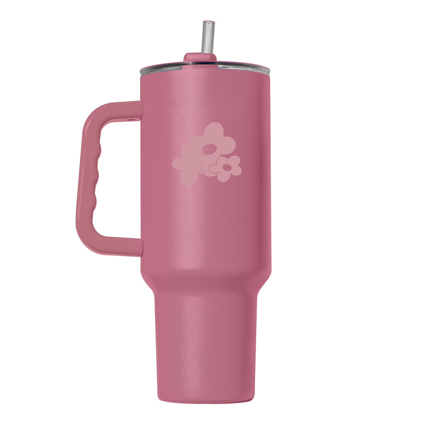 Spring 40oz Tonal Colorful Flower Trio Berry Powder Coat Tumbler