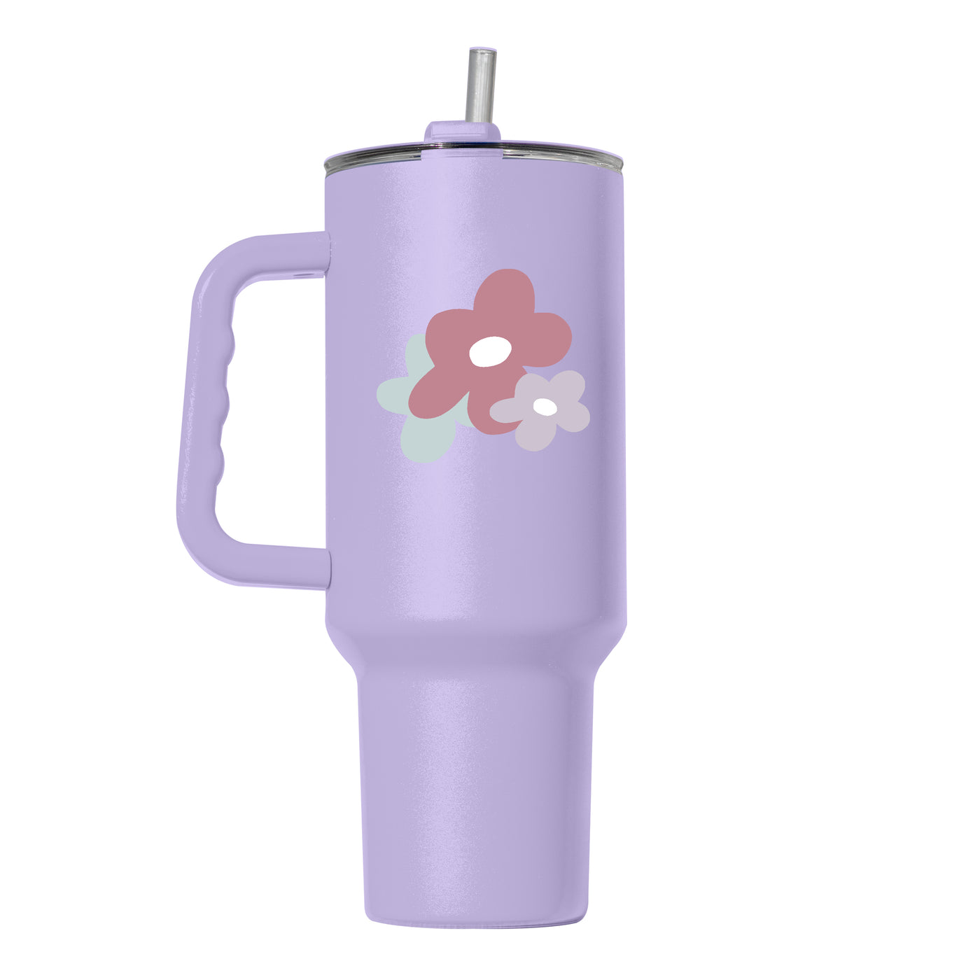 Spring 40oz Colorful Flower Trio Lavender Powder Coat Tumbler