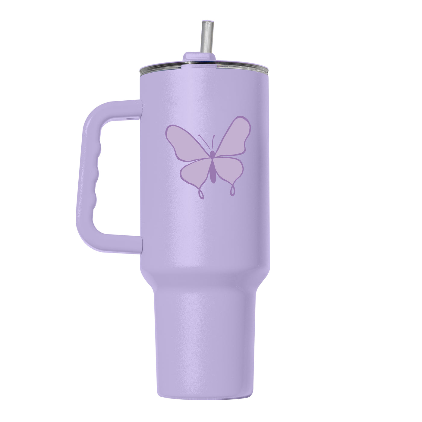 Spring 40oz Tonal Single Butterfly Lavender Powder Coat Tumbler