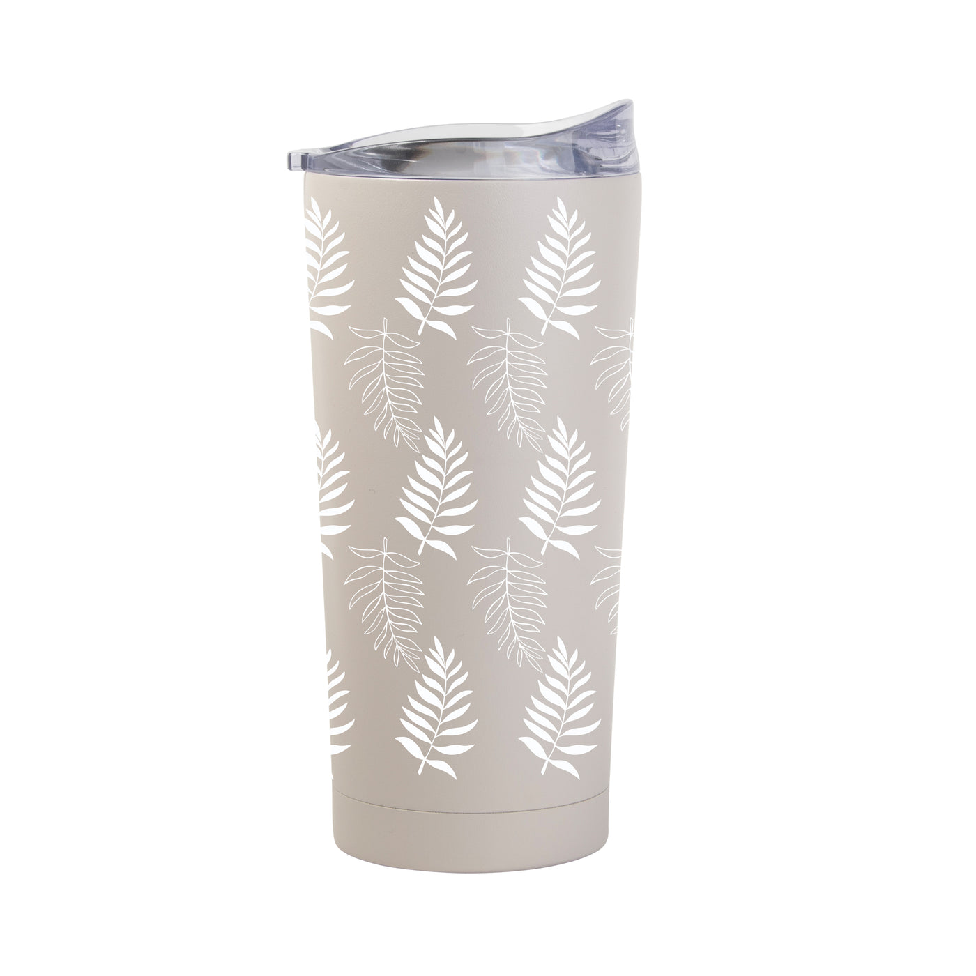 Jungle Collection White Palm Leaves 20oz Powder Coat Tumbler