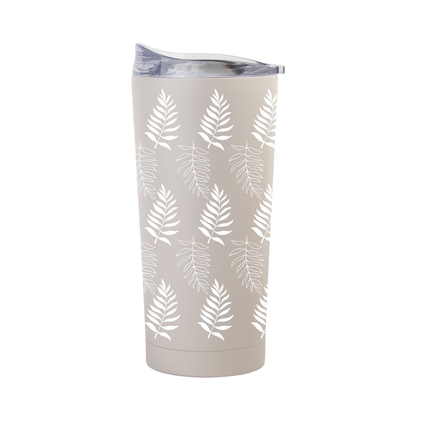 Jungle Collection White Palm Leaves 20oz Powder Coat Tumbler