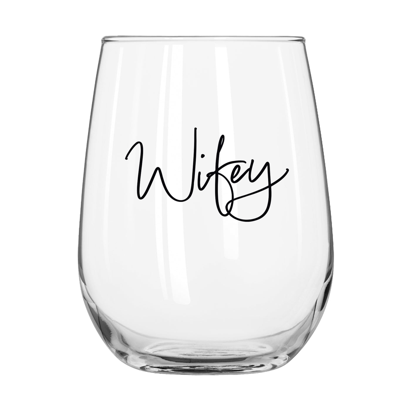 Wedding Collection Wifey 16oz Glass Curved Beverage