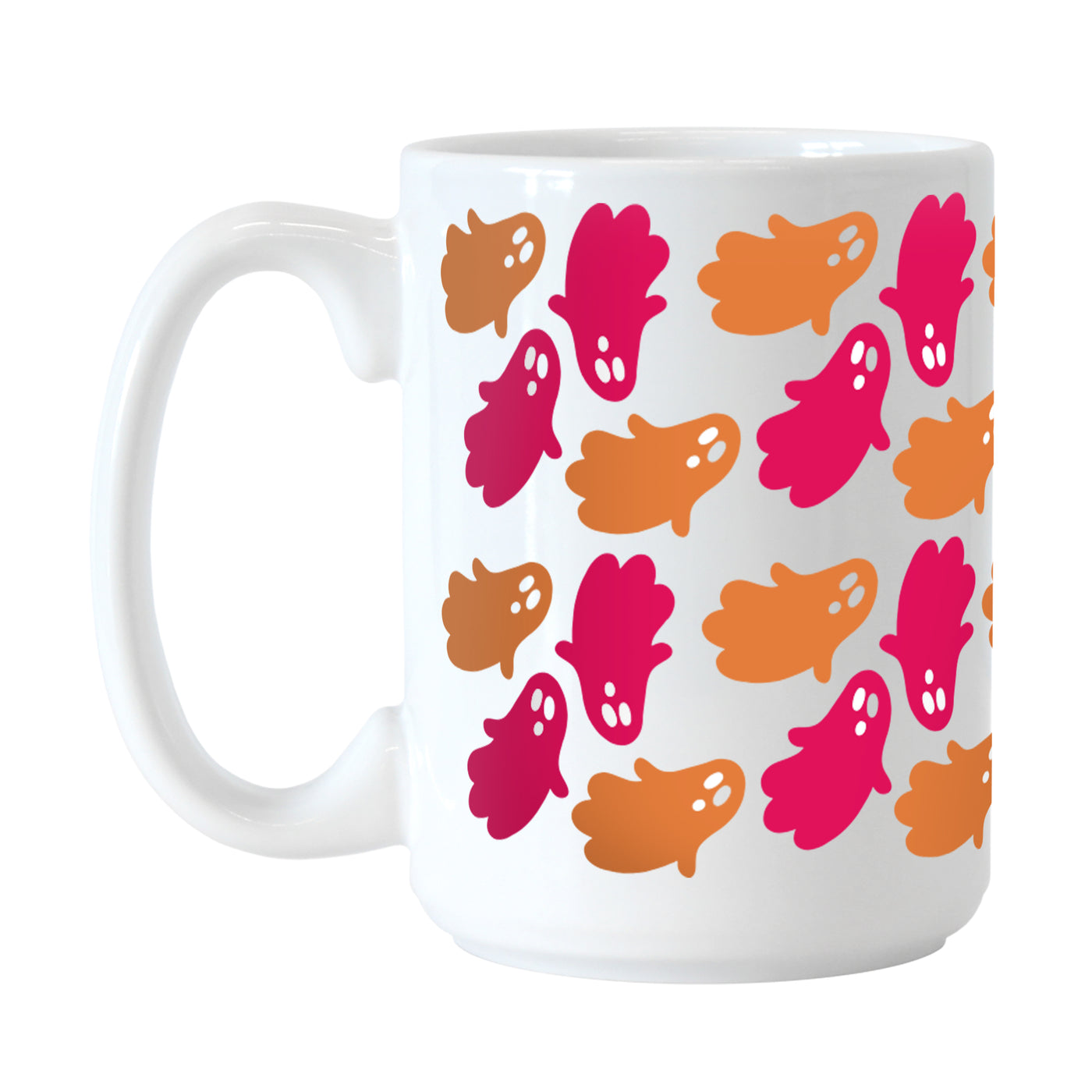 Halloween 15oz Orange and Pink Ghosts Sublimated Mug