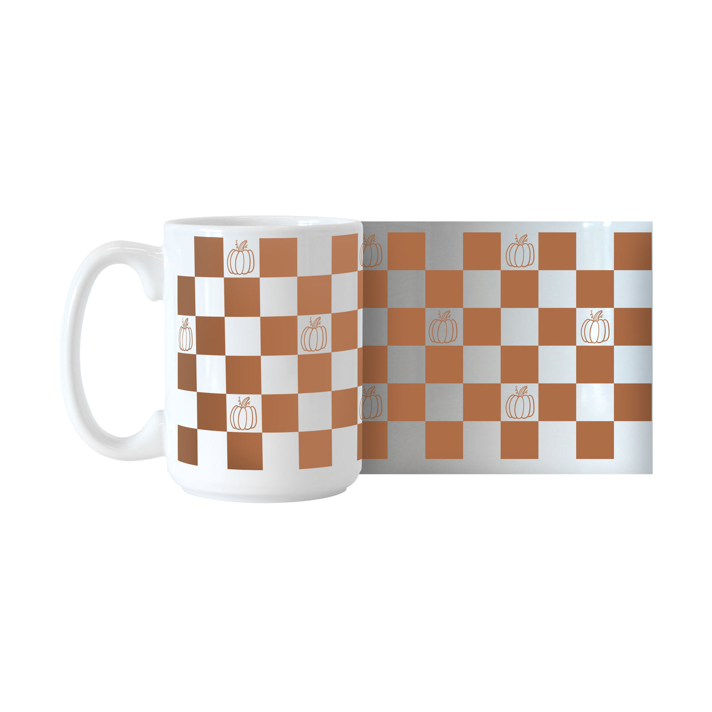 Fall Checkered Pumpkin 15oz Sublimated Mug