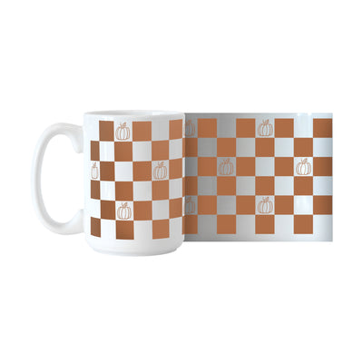 Fall Checkered Pumpkin 15oz Sublimated Mug