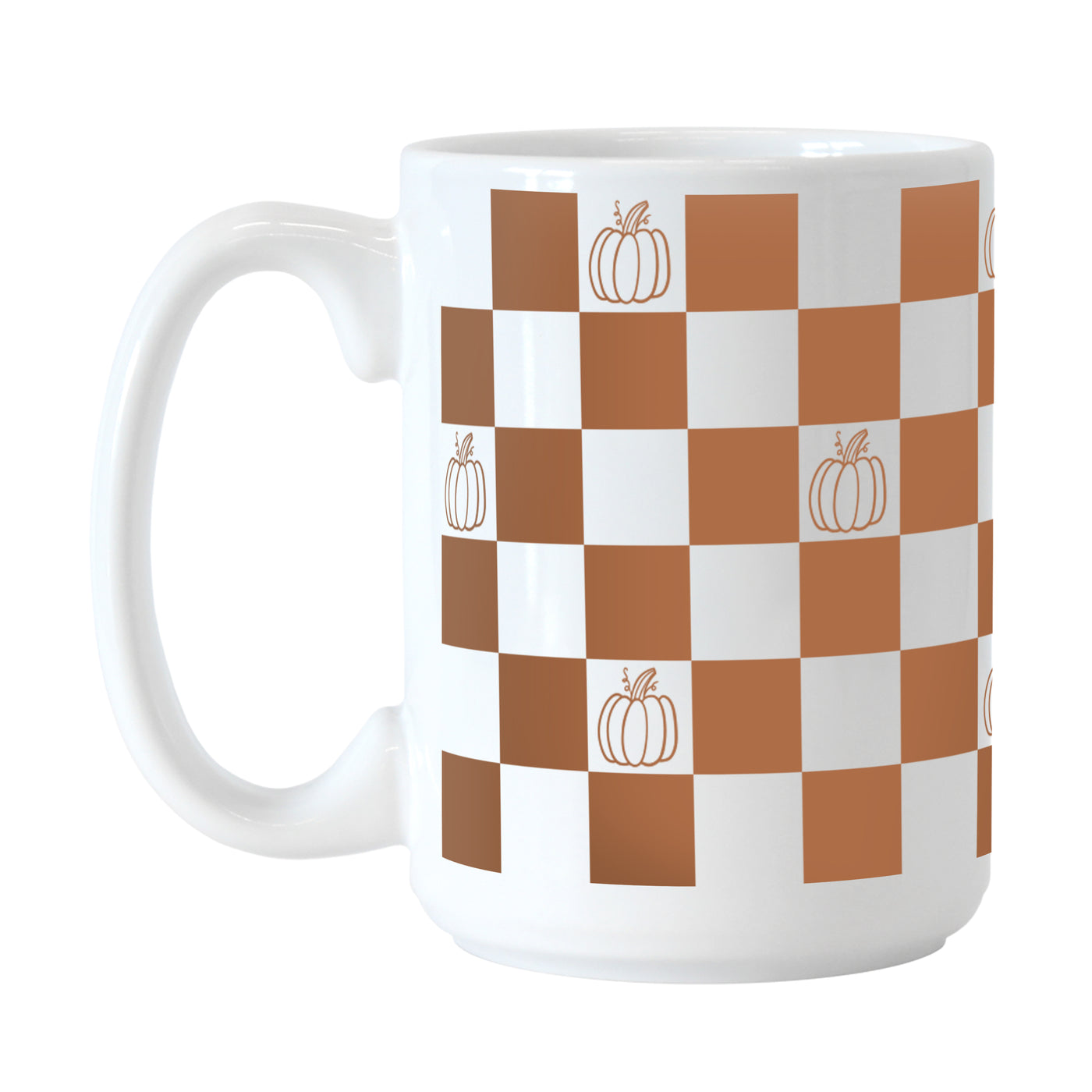 Fall Checkered Pumpkin 15oz Sublimated Mug