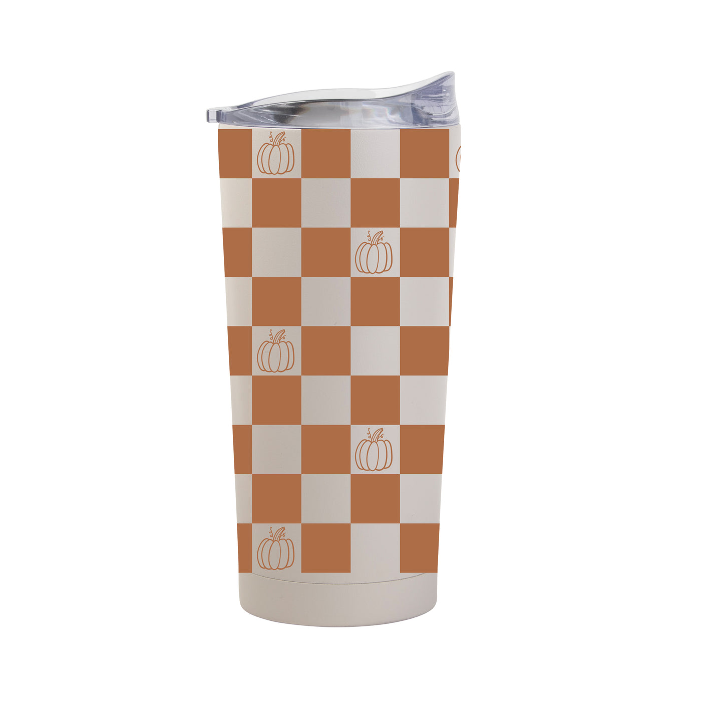 Fall Checkered Pumpkin 20oz Powder Coat Tumbler
