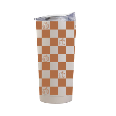 Fall Checkered Pumpkin 20oz Powder Coat Tumbler
