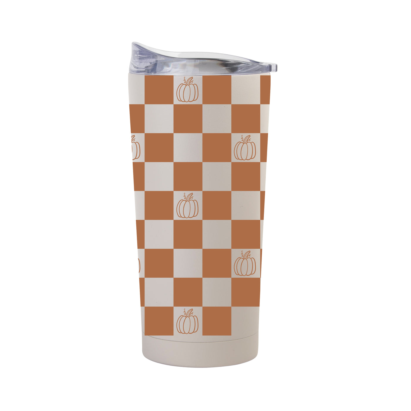 Fall Checkered Pumpkin 20oz Powder Coat Tumbler