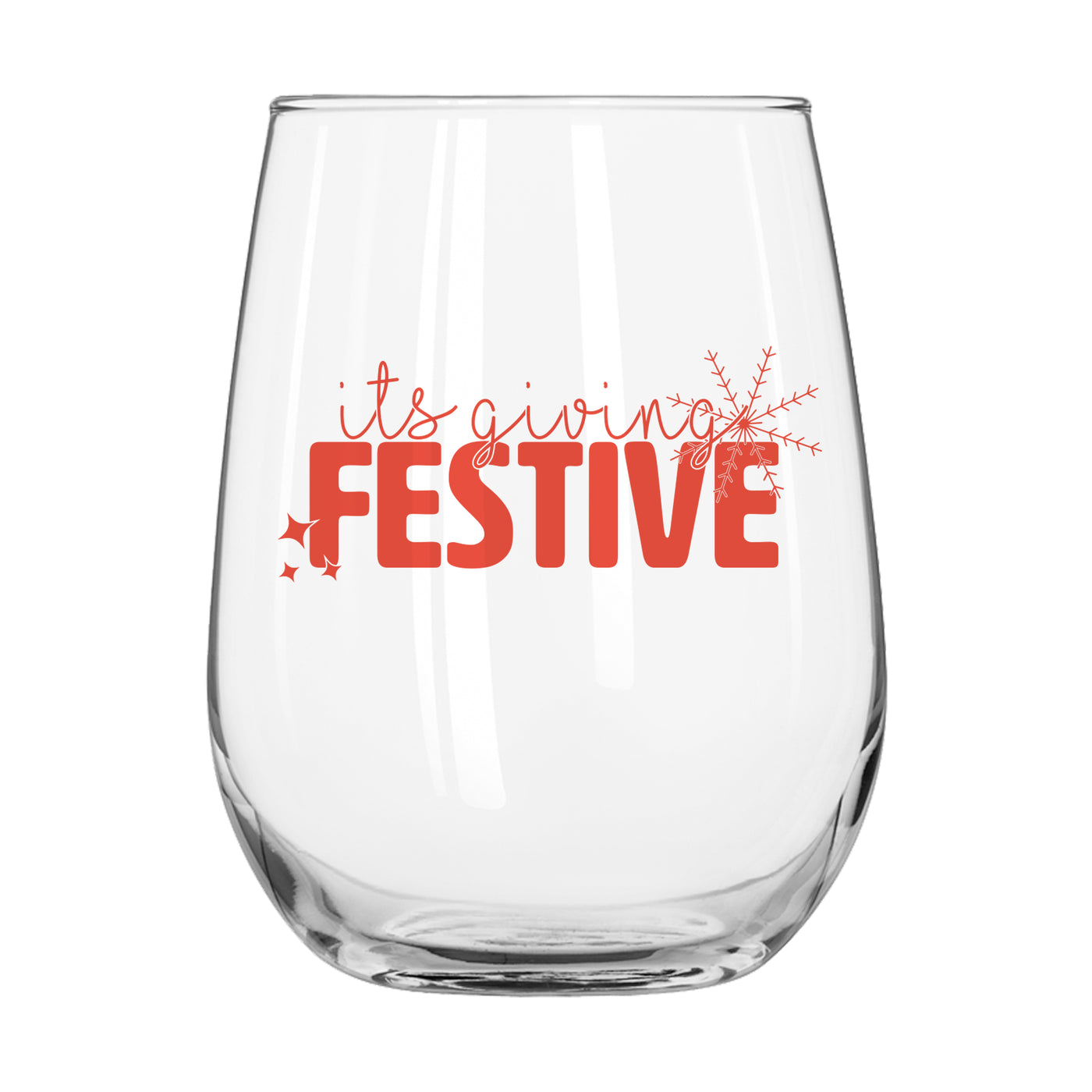 Christmas Festive 16oz Glass Curved Beverage